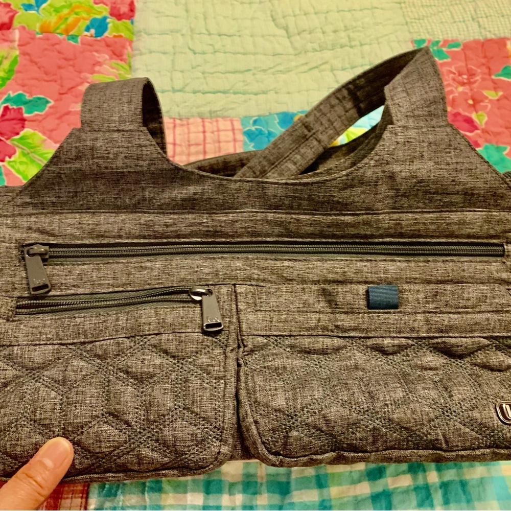 Lug Streetcar Charcoal Gray Shoulder Bag TON of Space